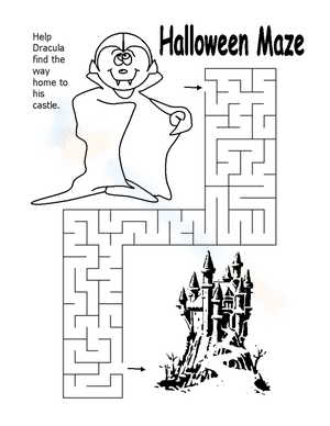 Dracula Maze Coloring