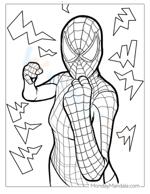 Spider-Man In Web Suit To Color
