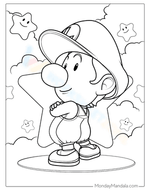 Coloring Sheet Of Baby Luigi