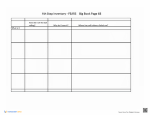 4th Step Inventory_ Fear Worksheet