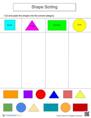 2D Shape Sorting Cut and Paste