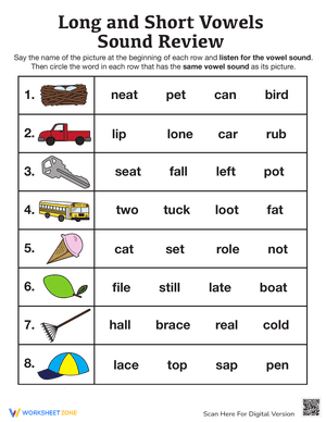 Long and Short Vowels Sound