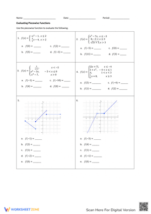 Evaluating Piecewise Functions
