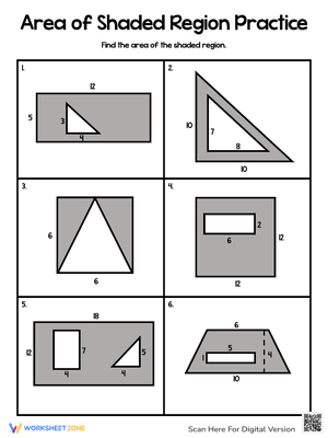 Area of Shaded Region Practice