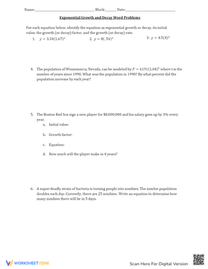 Exponential Growth and Decay Word Problems