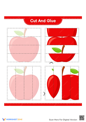 Parts of An Apple Cut and Glue