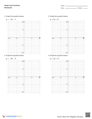Graph linear functions Practice