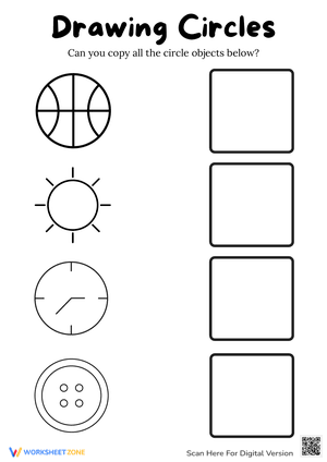 Circle Shapes Drawing Worksheet