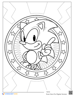 Sonic Pointing Finder With Stars To Color