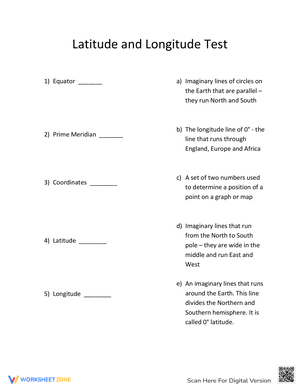 Latitude and Longitude Quiz