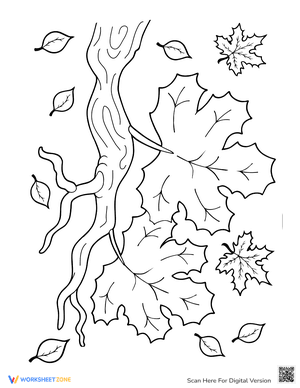 Cute Fall Leaves Coloring Page
