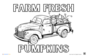 Farm Fresh Pumpkins Fall Coloring Page