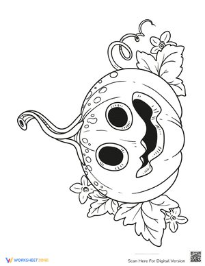Silly Carved Pumpkin Autumn Coloring Page