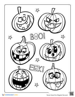 Boo Eek Funny Carved Pumpkins