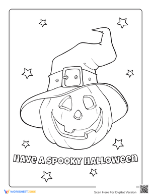 Have a Spooky Halloween Pumpkin Witches Hat