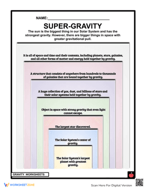 Super Gravity Worksheet