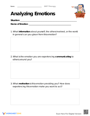 Analyzing Emotions Worksheet