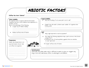 Abiotic Factors Practice