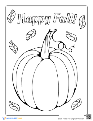 Happy Fall Coloring Sheet