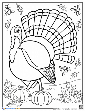 Realistic Thanksgiving Turkey Coloring Sheet