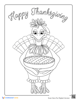 Happy Thanksgiving Turkey with Pie