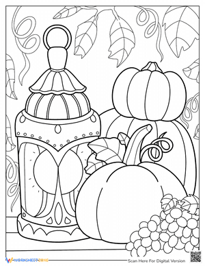 Fall Pumpkin Beside Lantern on Table