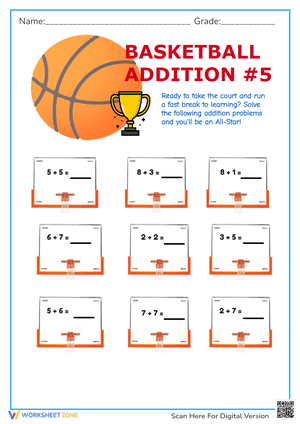 Basketball Addition Facts #5
