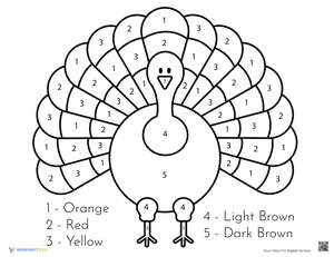 Printable Thanksgiving Color by Number 1