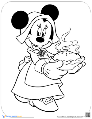 Minnie Mouse Carrying Thanksgiving Pie