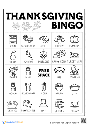 Thanksgiving Bingo Card 7