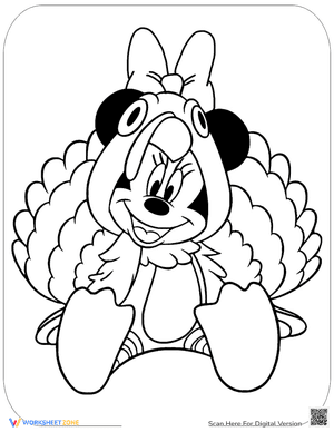 Minnie Mouse Dressed as a Turkey
