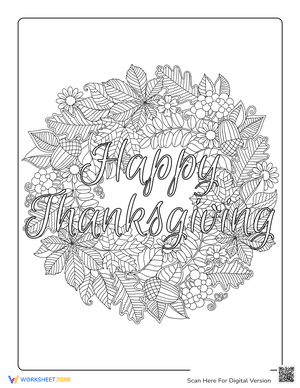 Happy Thanksgiving Coloring for Adults