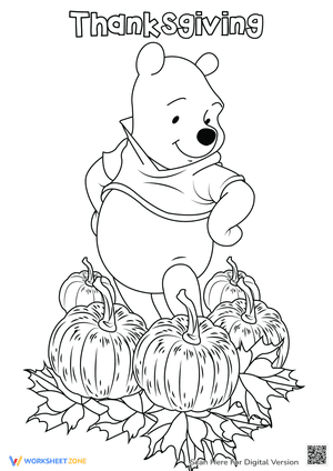 Winnie the Pooh with Pumpkins