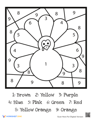 Printable Thanksgiving Color by Number 2