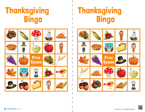 Thanksgiving Bingo Game 1