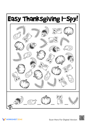 Easy Thanksgiving I Spy Game 3