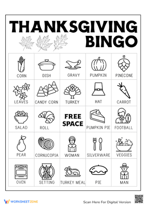 Thanksgiving Bingo Card 13