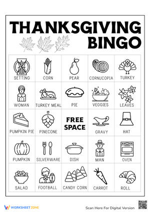 Thanksgiving Bingo Card 3