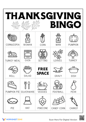 Thanksgiving Bingo Card 1