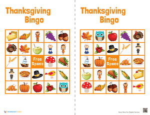 Thanksgiving Bingo Game 4