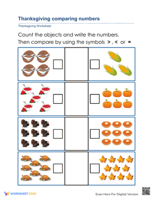 Thanksgiving Comparing Numbers