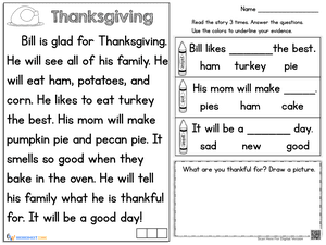 Thanksgiving Reading Passage