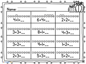 Thanksgiving Number Line Addition 2