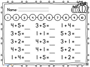 Thanksgiving Number Line Addition 3