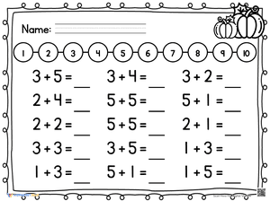 Thanksgiving Number Line Addition 7