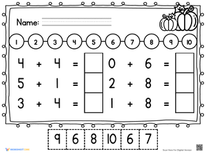 Thanksgiving Number Line Addition 11
