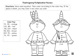 Thanksgiving Multiplication Review 3