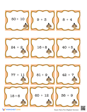 Thanksgiving Math Games - Division Facts 2