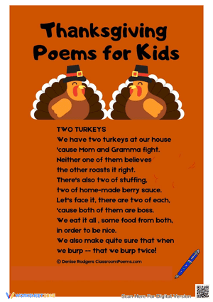 Thanksgiving Poems for Kids 3