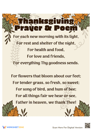 Thanksgiving Prayer & Poem